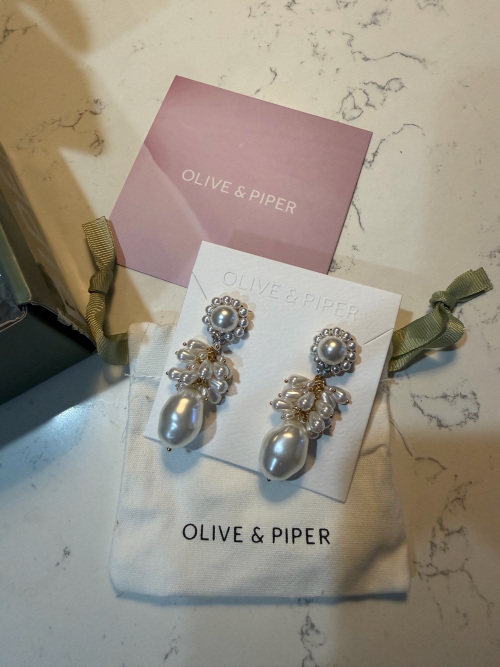 Olive & Piper Junie Pearl Dangle Earrings NWT